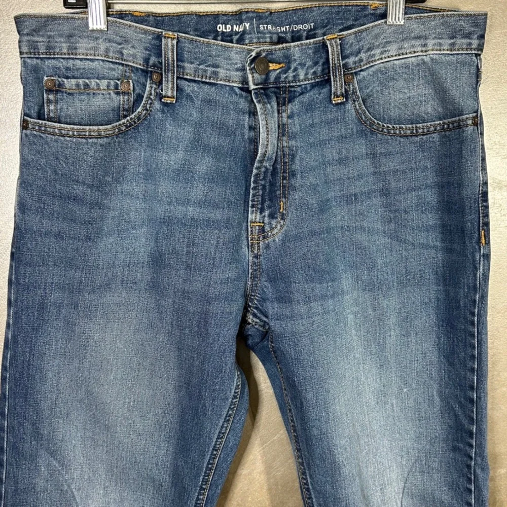 Old Navy‎ Mens Straight Fit Blue Wash Denim Jeans Size 36x34